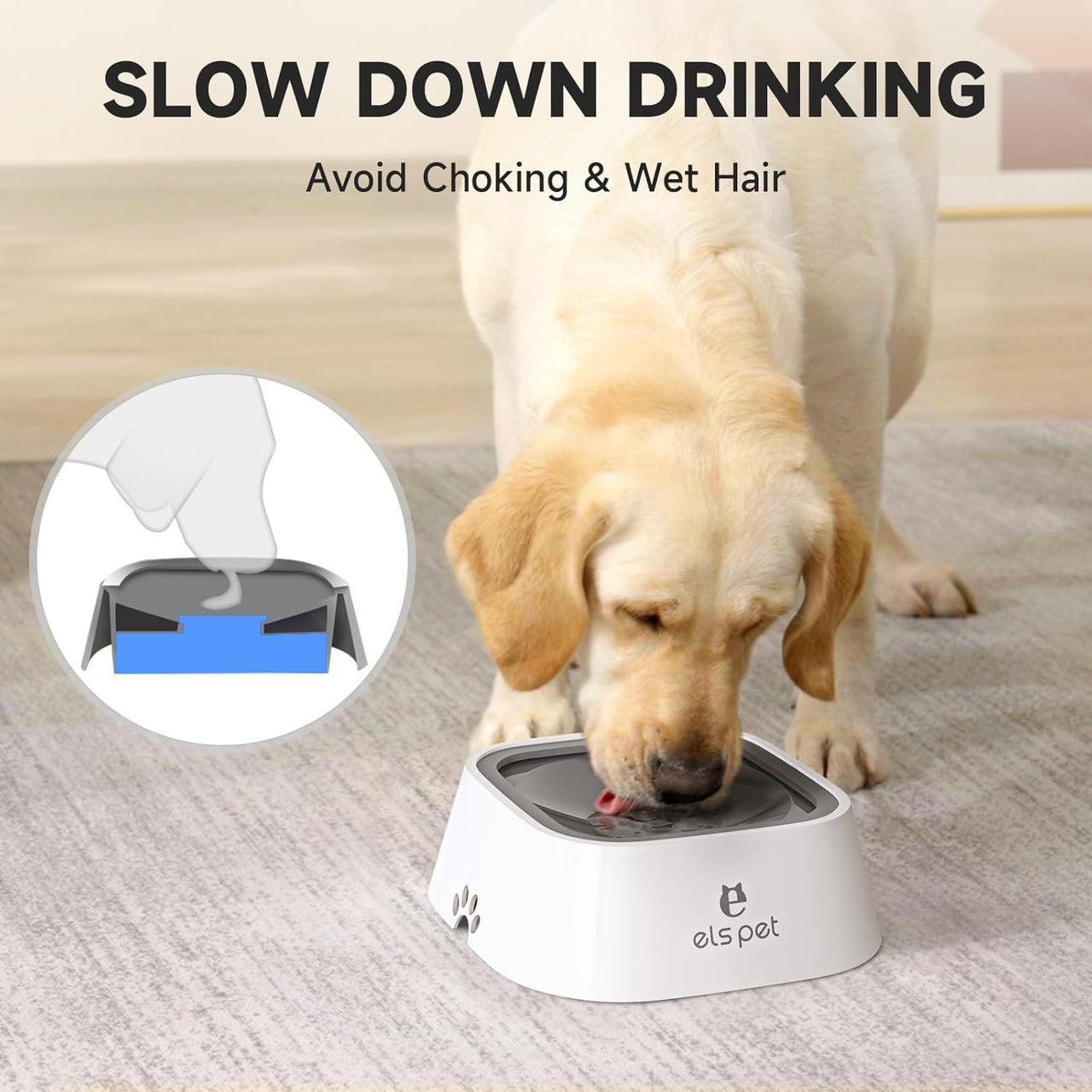 Mess-Free Slow Water Feeder Bowl for Pets | Anti-Spill Design for Safer Hydration
